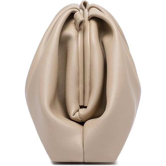 🆕Women Nude PU Leather Clutch Purse Elegant Formal Evening Bag Luxurious - Picture 6 of 8